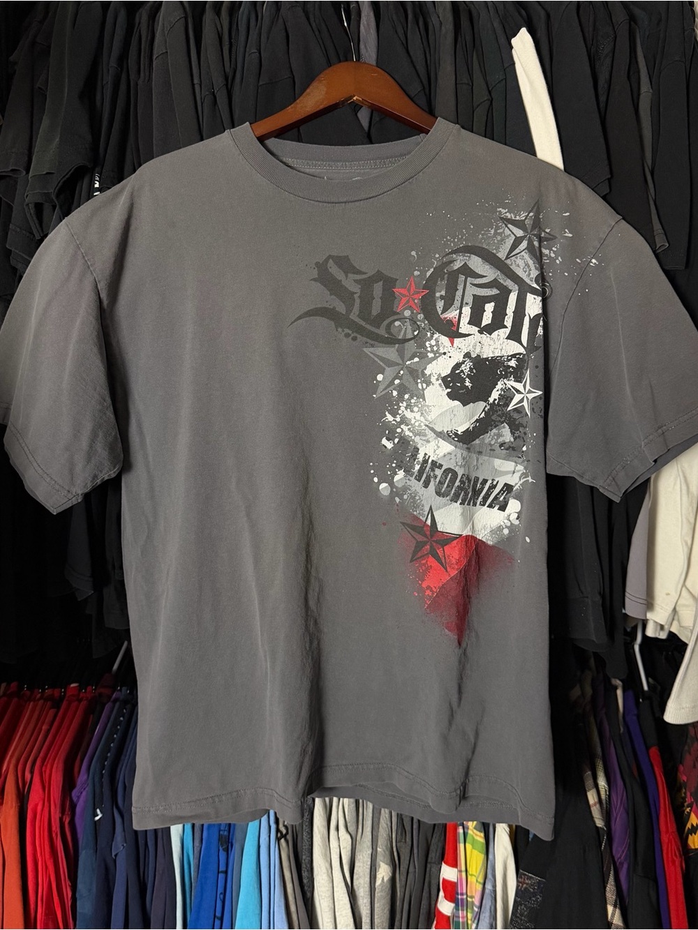 So Cal Tribal Shirt Men’s XL Grey Grunge Y2K Skater Emo Jesse Pinkman 00s Gothic